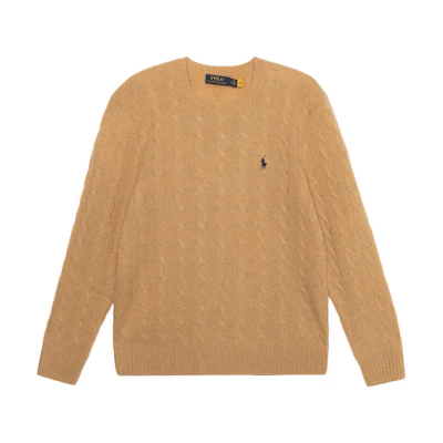 Polo Ralph Lauren Brown Crewneck Sweater with Embroidered Pony Logo. 71087676232-009