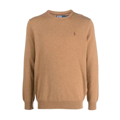 Polo Ralph Lauren Brown Embroidered Knit Crewneck Sweater. 710876714012-200