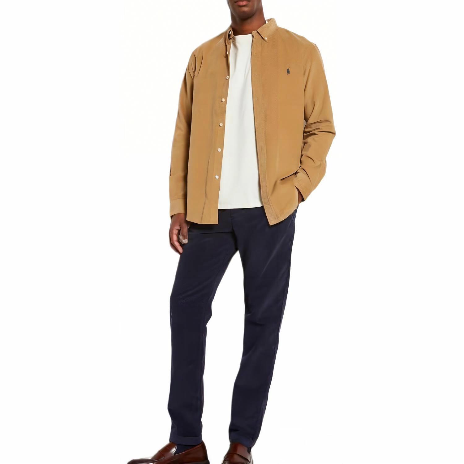 Shop Polo Ralph Lauren  Brown Long Sleeve Shirt with Embroidered Logo. 710818761-023