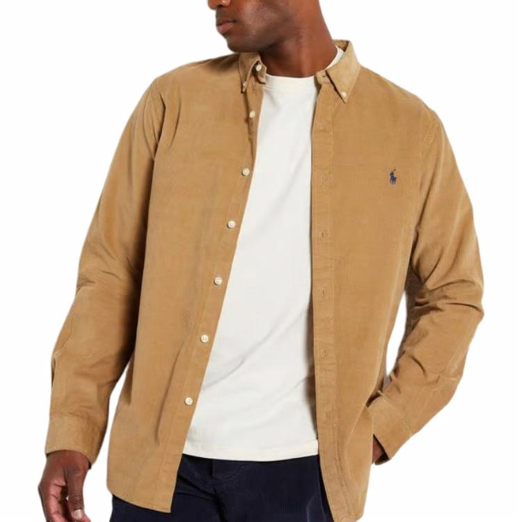 Purchase Polo Ralph Lauren  Brown Long Sleeve Shirt with Embroidered Logo. 710818761-023
