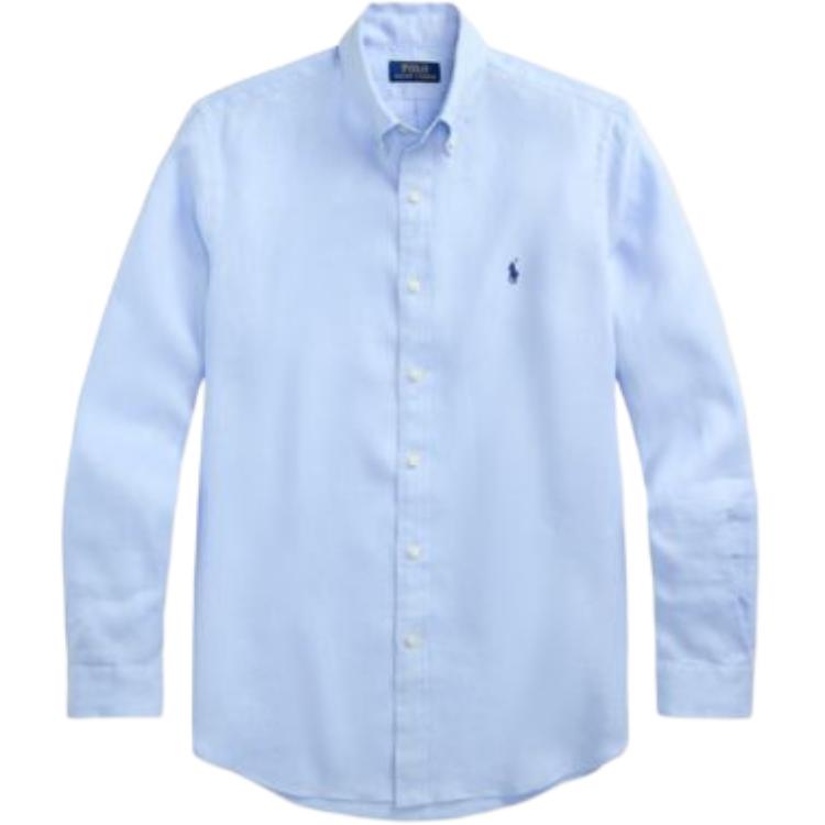 Order Polo Ralph Lauren 蓝色长袖纽扣徽标衬衫 710966292-011