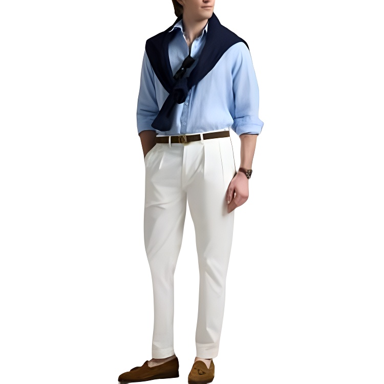 Lookbook Polo Ralph Lauren 蓝色长袖纽扣徽标衬衫 710966292-011