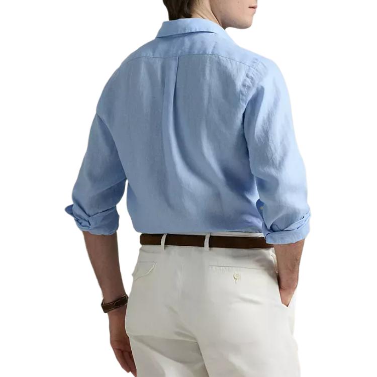 Purchase Polo Ralph Lauren 蓝色长袖纽扣徽标衬衫 710966292-011