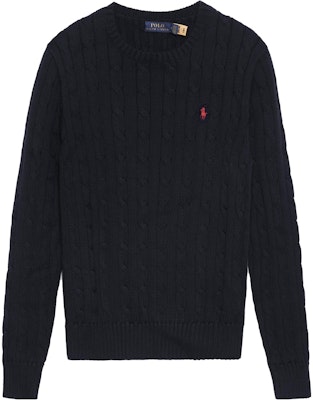 Polo Ralph Lauren Cable Knit Crewneck Sweater - Navy Blue. 710775885-001 Buy Polo Ralph Lauren Cable Knit Crewneck Sweater - Navy Blue. 710775885-001