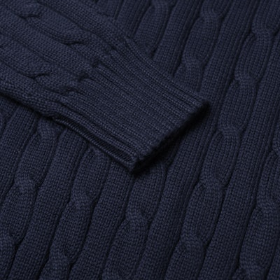 Polo Ralph Lauren Cable Knit Crewneck Sweater - Navy Blue. 710775885-001 2