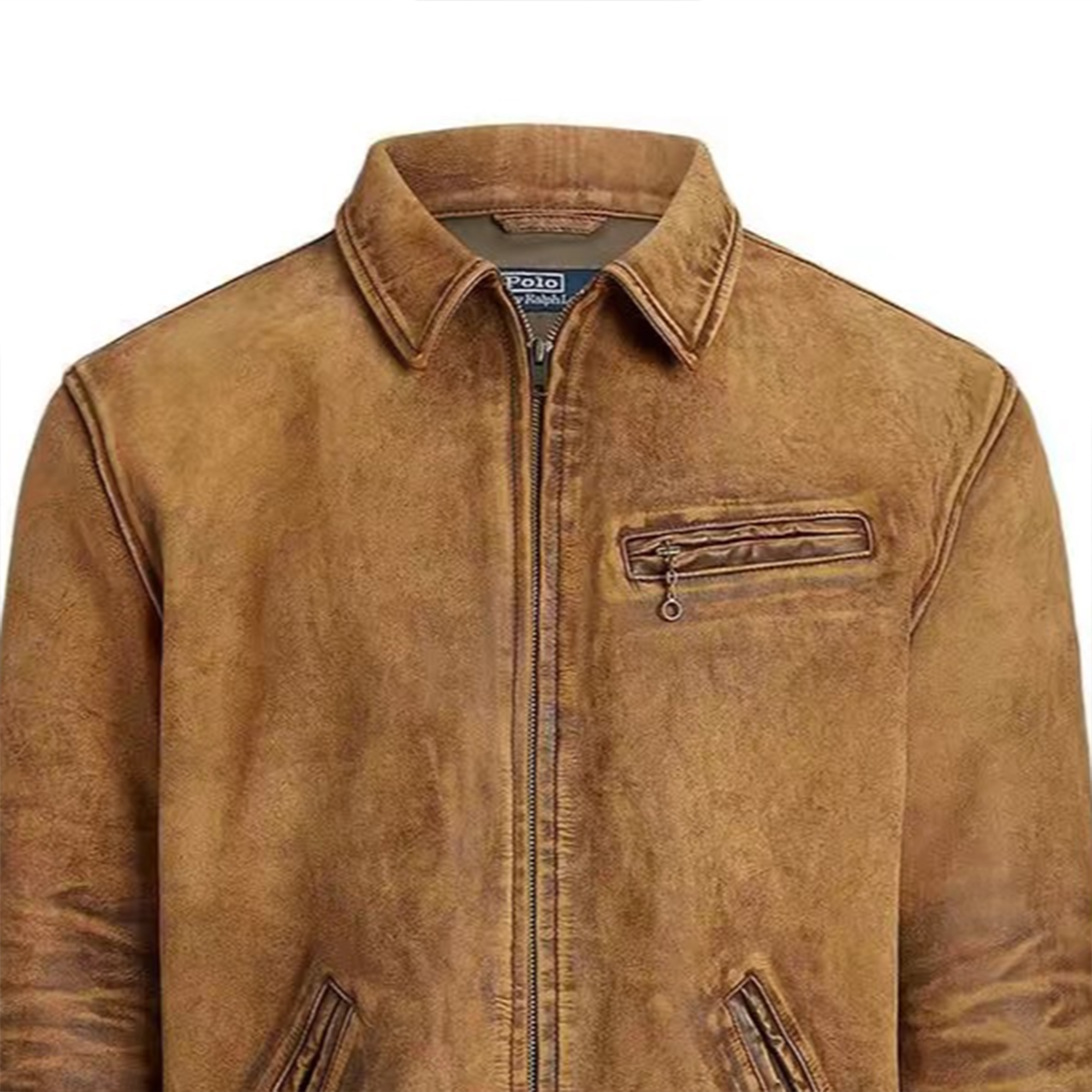 Details for Polo Ralph Lauren 焦糖棕色皮革外套 拉鍊設計 尖領款式 710928561-001