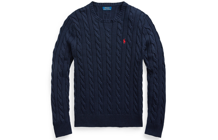 Polo Ralph Lauren  Casual Cable-Knit Cotton Sweater Blue. MNPOSWE16820218-400