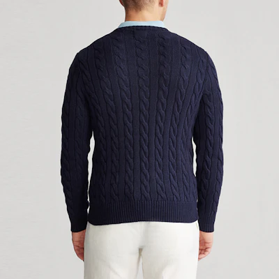 Polo Ralph Lauren 休閒純棉麻花針織毛衣 藍色 MNPOSWE16820218-400 Purchase Polo Ralph Lauren 休閒純棉麻花針織毛衣 藍色 MNPOSWE16820218-400