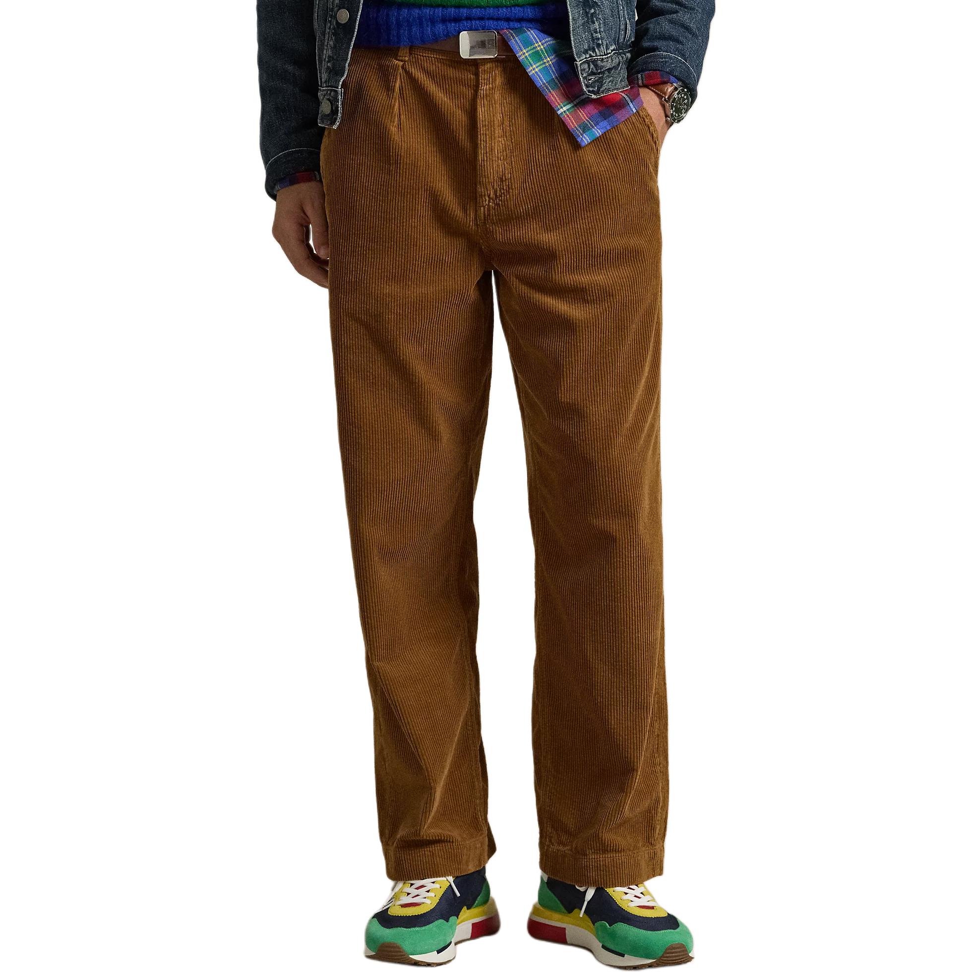 Shop Polo Ralph Lauren 休閒繩帶腰褲 棕色黃色. MNPOPNT14H20072