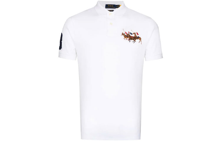 Order Polo Ralph Lauren  Classic Cotton Polo Shirt White with Embroidered Logo. 710814437-002