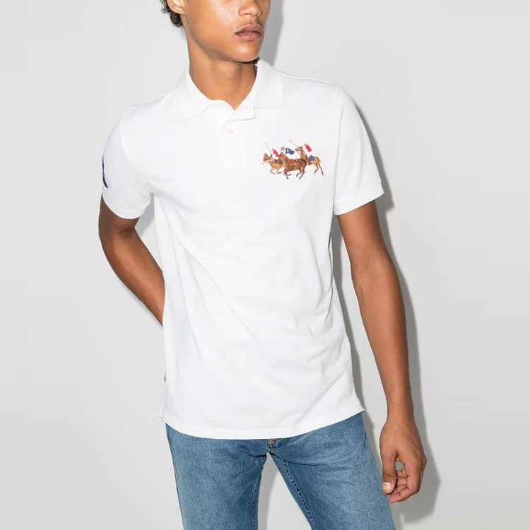 Lookbook Polo Ralph Lauren  Classic Cotton Polo Shirt White with Embroidered Logo. 710814437-002