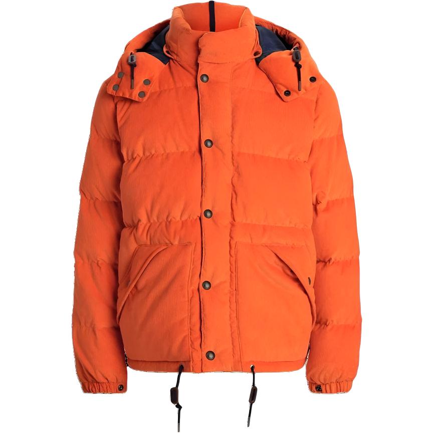 Buy Polo Ralph Lauren  Corduroy Puffer Jacket with Detachable Hood Academy Orange MNPOOTW16021499