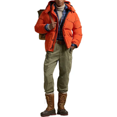Polo Ralph Lauren Corduroy Puffer Jacket with Detachable Hood Academy Orange MNPOOTW16021499 Lookbook Polo Ralph Lauren Corduroy Puffer Jacket with Detachable Hood Academy Orange MNPOOTW16021499