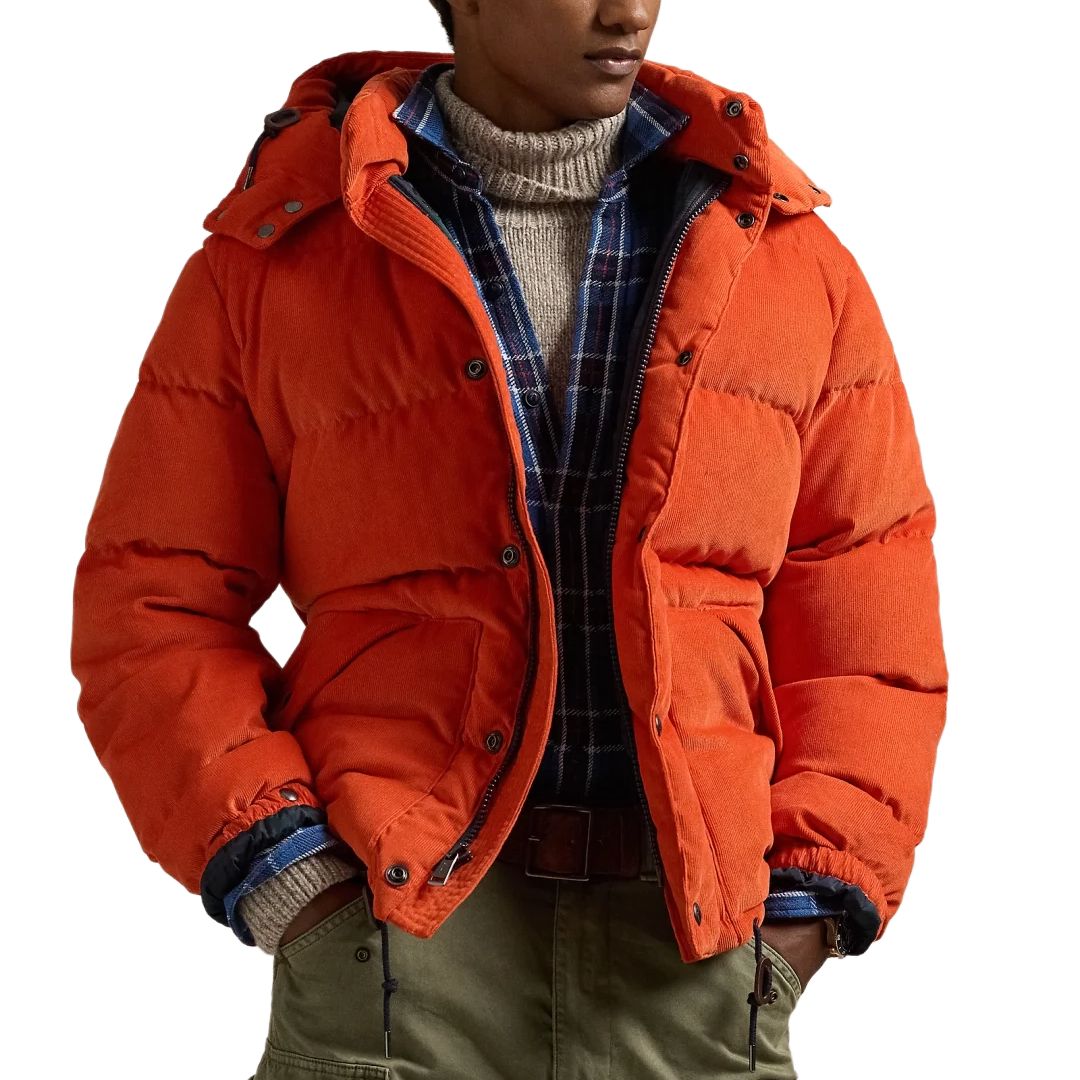 Purchase Polo Ralph Lauren  Corduroy Puffer Jacket with Detachable Hood Academy Orange MNPOOTW16021499