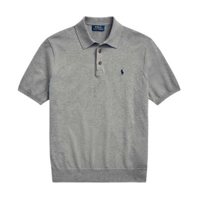 Polo Ralph Lauren Cotton Knit Short Sleeve Polo Shirt Grey MNPOSWE1N820055-020