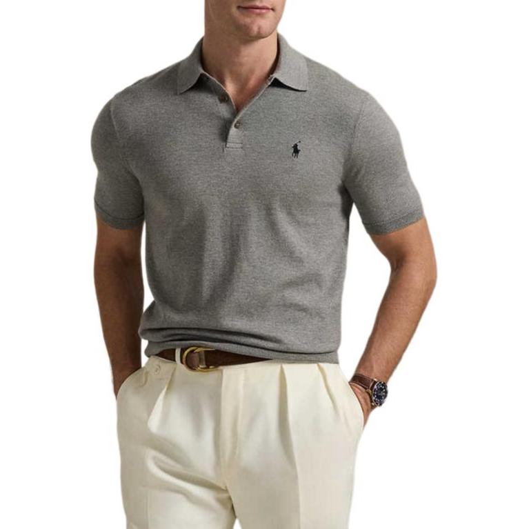 Polo Ralph Lauren  Cotton Knit Short Sleeve Polo Shirt Grey MNPOSWE1N820055-020 圖 3