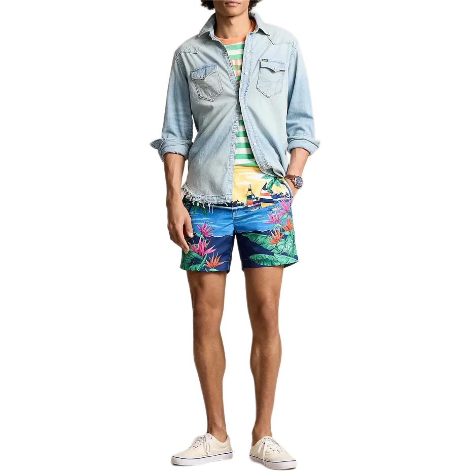 Polo Ralph Lauren  Distressed Button-Up Long Sleeve Shirt Blue MNPOWOV16823454-400 圖 3