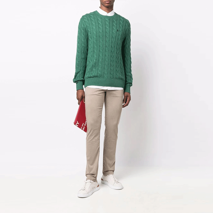 Polo Ralph Lauren  Embroidered Cable-Knit Crewneck Sweater Green. 710775885-029 圖 3