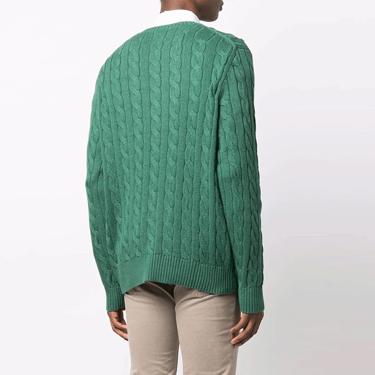 Polo Ralph Lauren  Embroidered Cable-Knit Crewneck Sweater Green. 710775885-029 圖 4