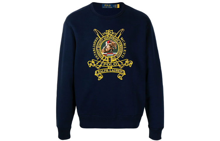 Polo Ralph Lauren  Embroidered Fleece Crewneck Pullover - Blue 710823534-001