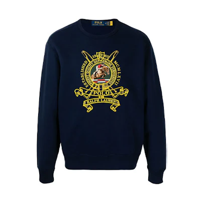 Polo Ralph Lauren Embroidered Fleece Crewneck Pullover - Blue 710823534-001
