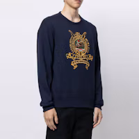 Shop Polo Ralph Lauren Embroidered Fleece Crewneck Pullover - Blue 710823534-001