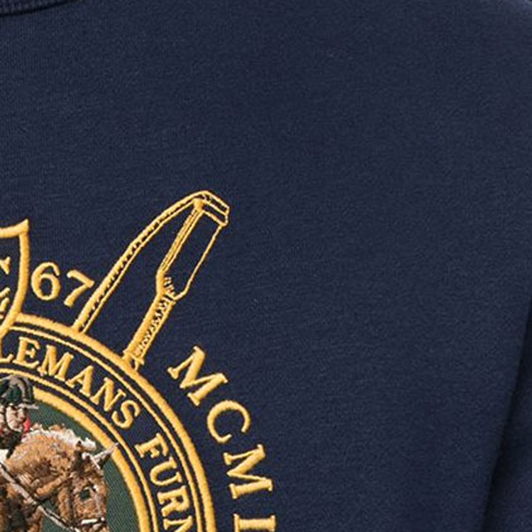 Sizing 폴로 랄프 로렌 자수 플리스 크루넥 풀오버 - 블루 710823534-001