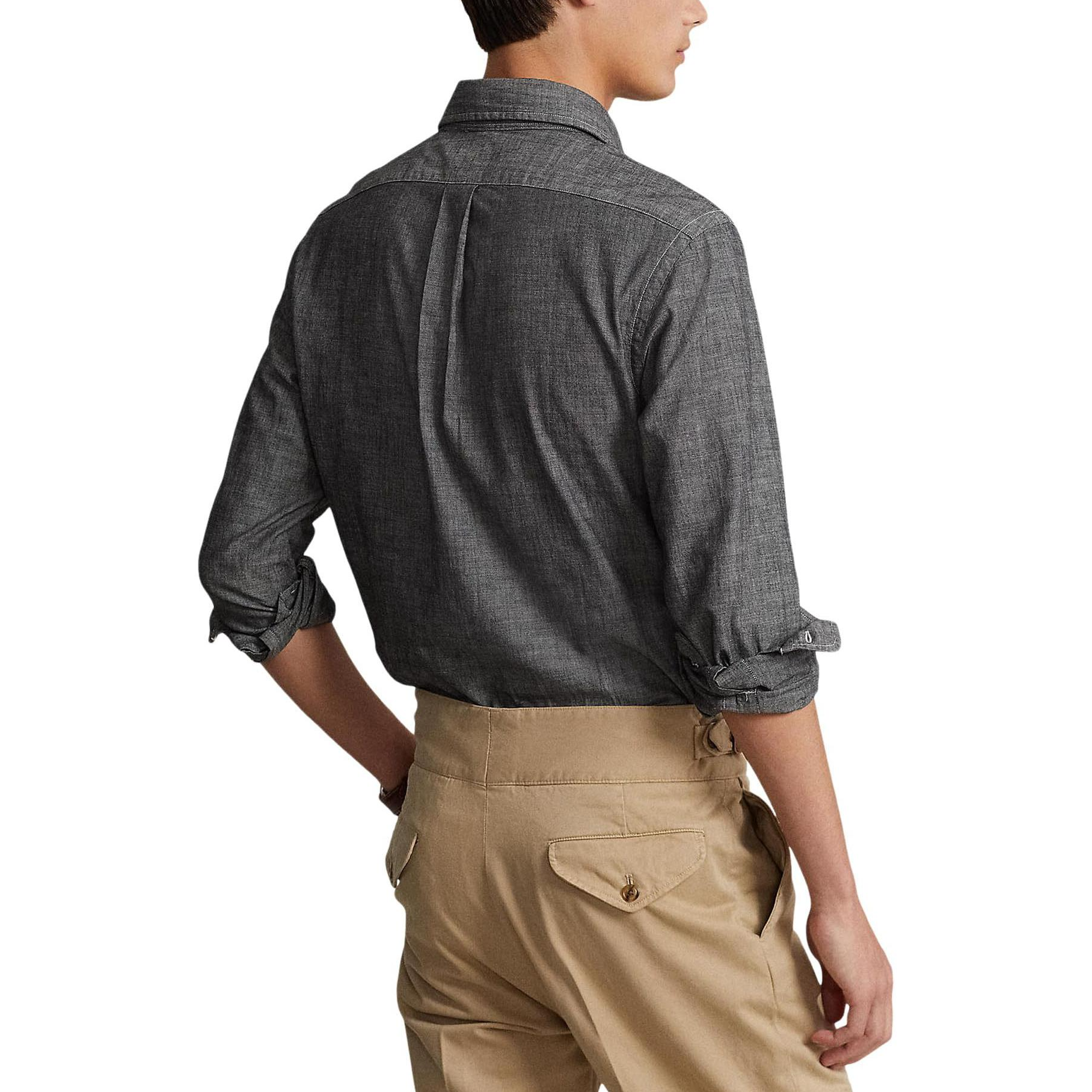 Polo Ralph Lauren  Embroidered Logo Print Long Sleeve Shirt Dark Grey. 710787367-003 圖 3