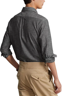 폴로 랄프 로렌 자수 로고 프린트 긴팔 셔츠 다크 그레이. 710787367-003 Lookbook 폴로 랄프 로렌 자수 로고 프린트 긴팔 셔츠 다크 그레이. 710787367-003