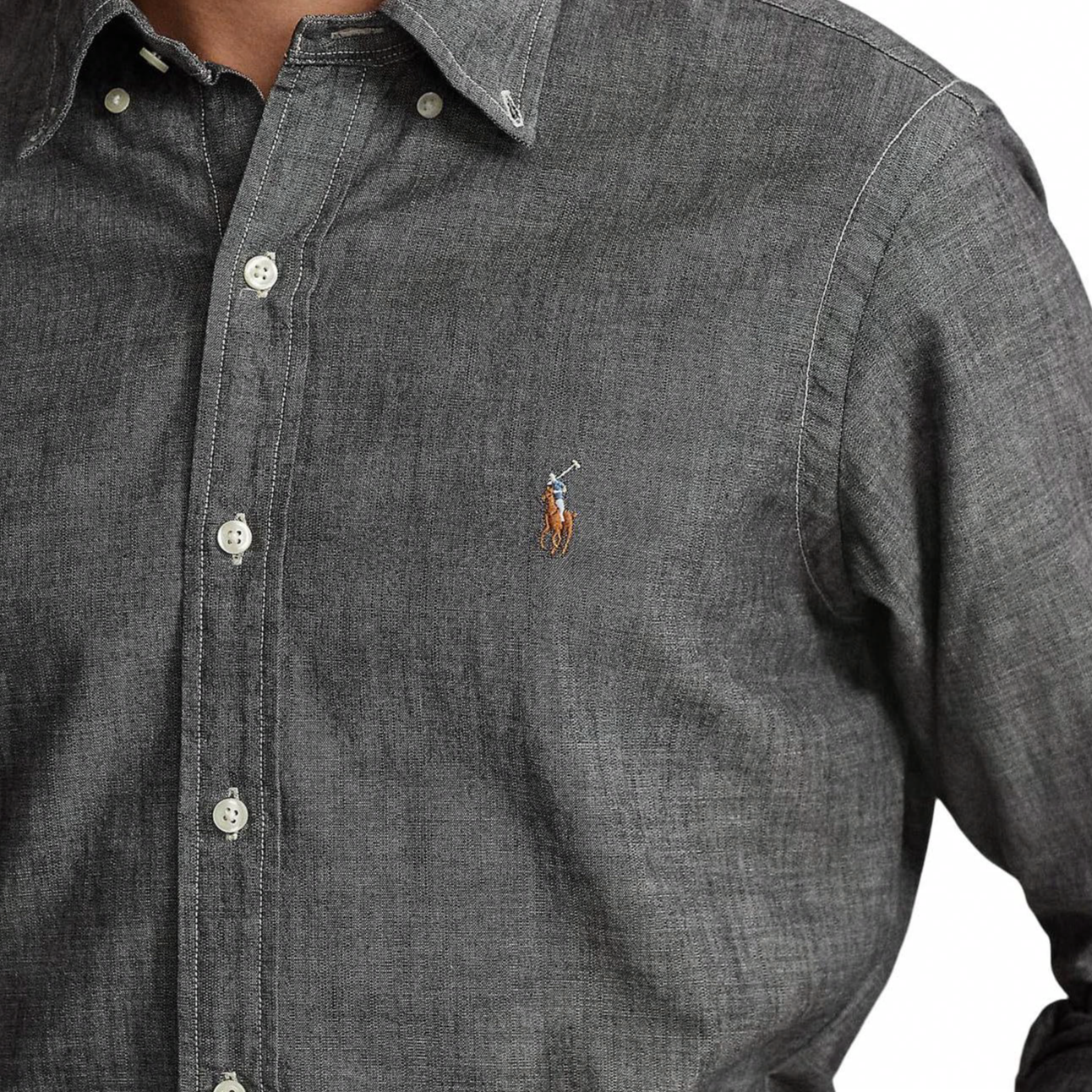 Polo Ralph Lauren  Embroidered Logo Print Long Sleeve Shirt Dark Grey. 710787367-003 圖 6
