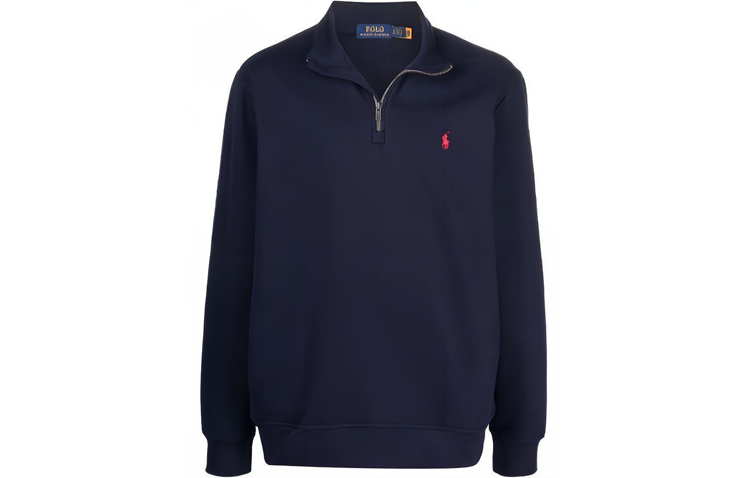 Polo Ralph Lauren  Embroidered Long Sleeve Zip Fleece Sweatshirt Blue 710849720-003