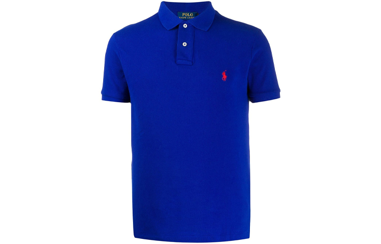 Polo Ralph Lauren  Embroidered Short-Sleeve Polo Shirt Blue. 710795080-001