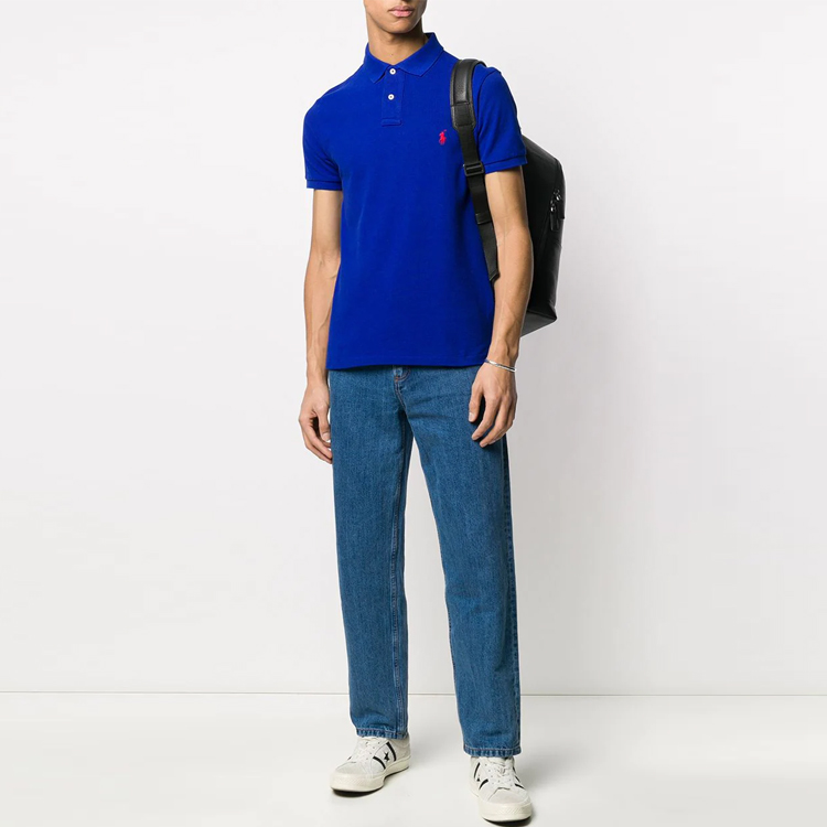 Lookbook Polo Ralph Lauren  Embroidered Short-Sleeve Polo Shirt Blue. 710795080-001