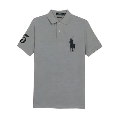 Polo Ralph Lauren Gray Short Sleeve Polo Shirt with Embroidered Logo. 710907394006