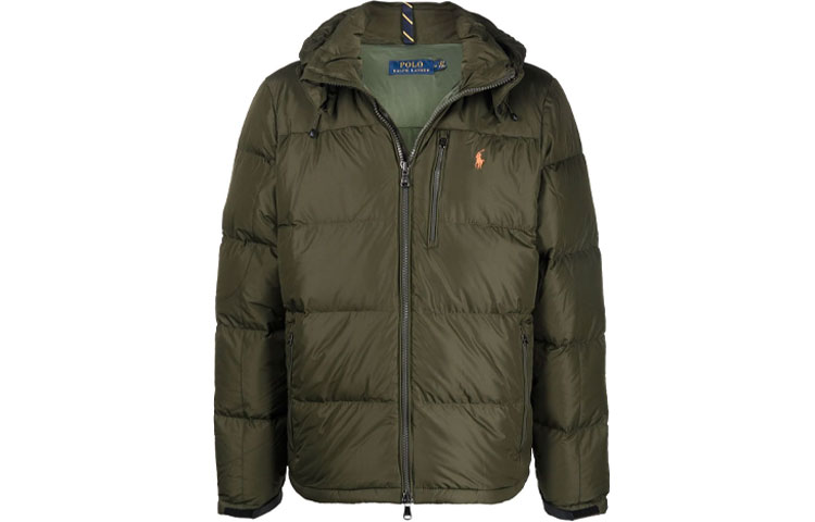 Polo Ralph Lauren  Green Hooded Down Jacket with Logo Embroidery. 710810936-004