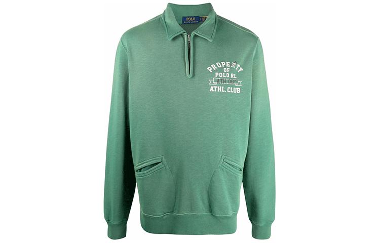 Polo Ralph Lauren  Green Logo Print Collared Sweater. 710851938-001