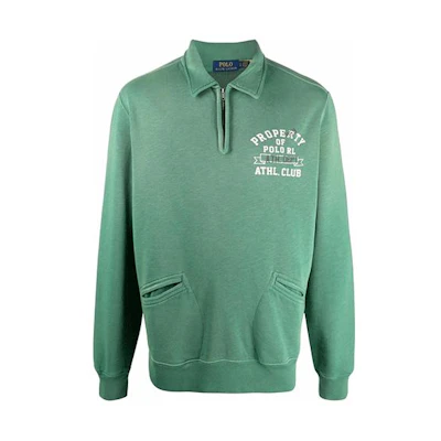 Polo Ralph Lauren Green Logo Print Collared Sweater. 710851938-001