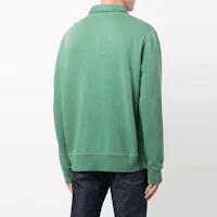 Shop Polo Ralph Lauren 綠色標誌印花翻領毛衣. 710851938-001