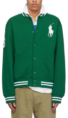 Polo Ralph Lauren Green Striped Logo Single-Breasted Long Sleeve Jacket 710964456-003 Buy Polo Ralph Lauren Green Striped Logo Single-Breasted Long Sleeve Jacket 710964456-003