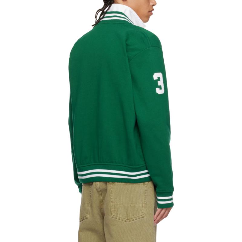 Lookbook Polo Ralph Lauren  Green Striped Logo Single-Breasted Long Sleeve Jacket 710964456-003