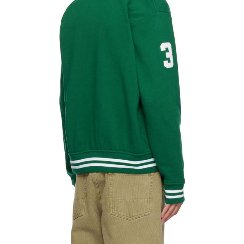 Details for Polo Ralph Lauren  Green Striped Logo Single-Breasted Long Sleeve Jacket 710964456-003