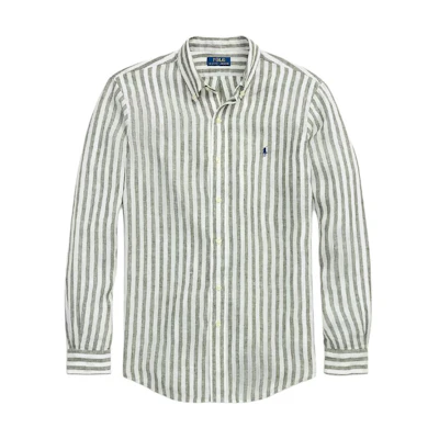 Polo Ralph Lauren Green Striped Long Sleeve Button-Up Shirt 710969636-001