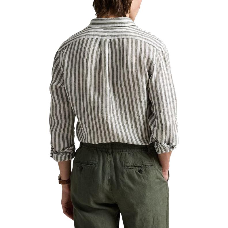 Polo Ralph Lauren  Green Striped Long Sleeve Button-Up Shirt 710969636-001 圖 5