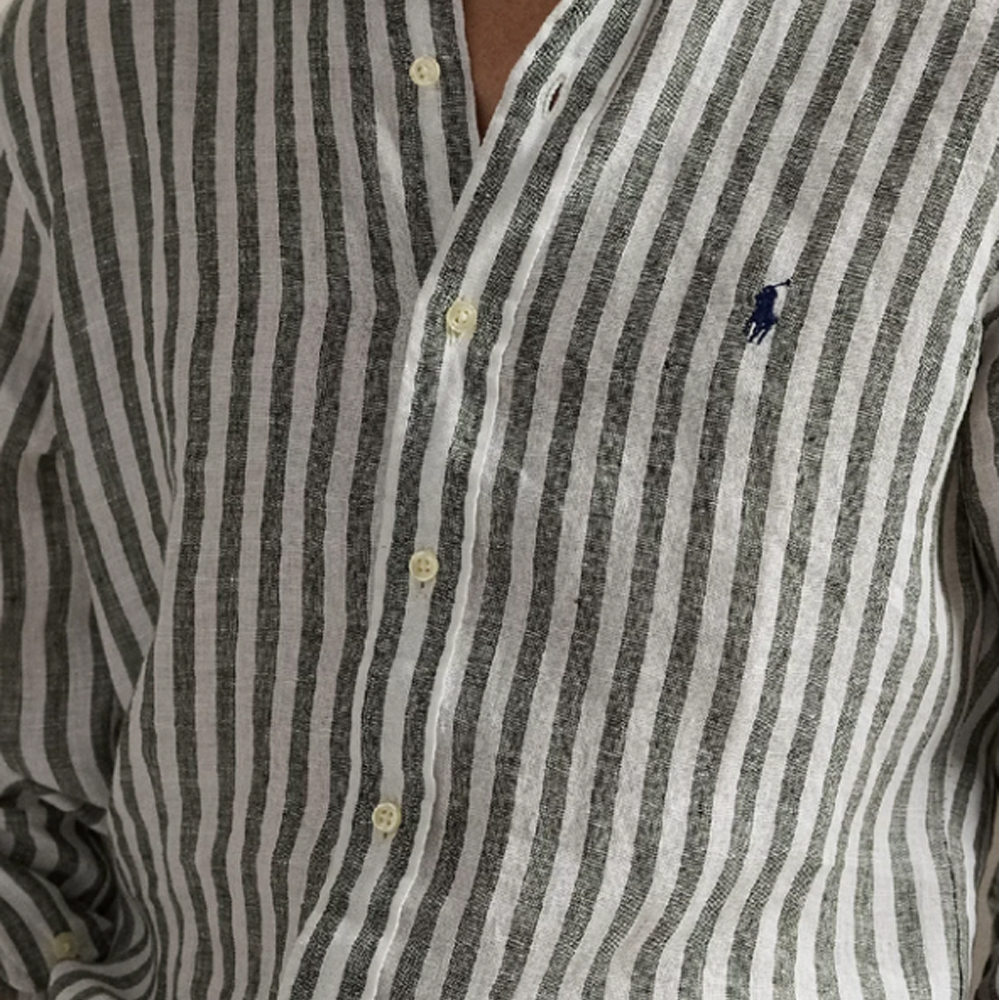 Polo Ralph Lauren  Green Striped Long Sleeve Button-Up Shirt 710969636-001 圖 6