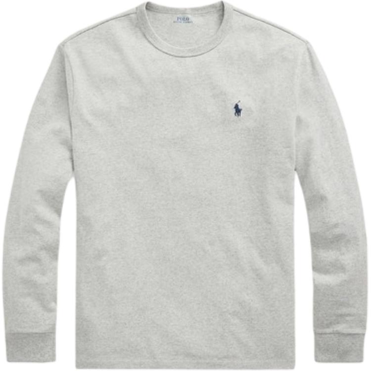 Polo Ralph Lauren  Grey Crewneck Long Sleeve Tee with Embroidered Logo. MNPOTSH16820166-020