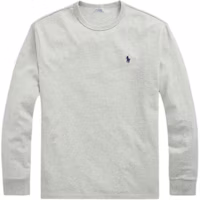 Polo Ralph Lauren Grey Crewneck Long Sleeve Tee with Embroidered Logo. MNPOTSH16820166-020 Polo Ralph Lauren Grey Crewneck Long Sleeve Tee with Embroidered Logo. MNPOTSH16820166-020