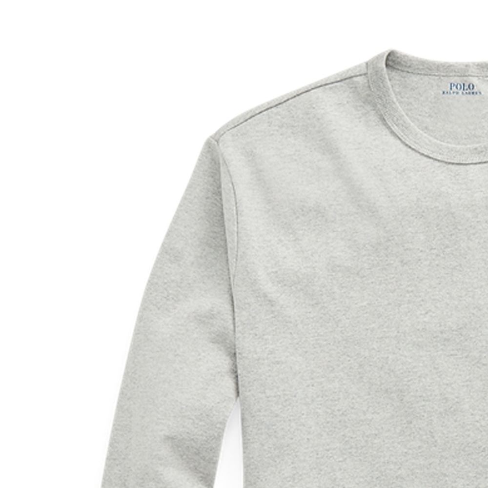 Purchase Polo Ralph Lauren 灰色刺繡標誌長袖圓領T恤 MNPOTSH16820166-020