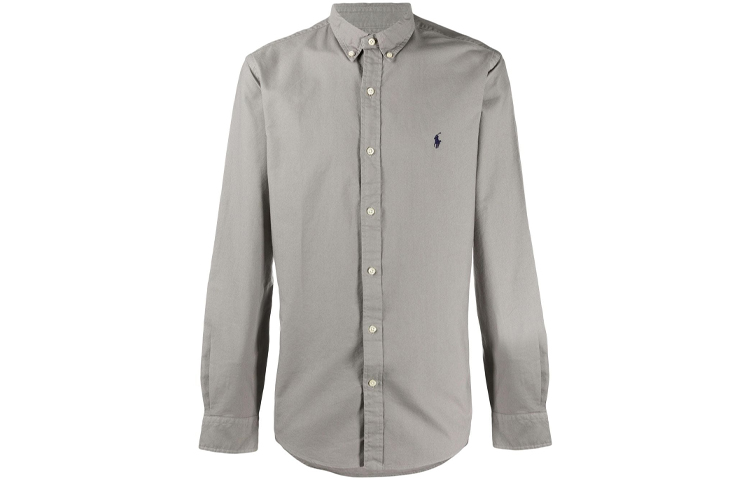 Order Polo Ralph Lauren 灰色刺绣牛津长袖衬衫 710804257-004