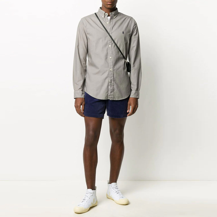 Lookbook Polo Ralph Lauren 灰色刺绣牛津长袖衬衫 710804257-004