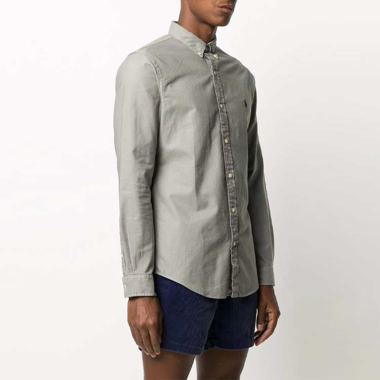 Purchase Polo Ralph Lauren 灰色刺绣牛津长袖衬衫 710804257-004